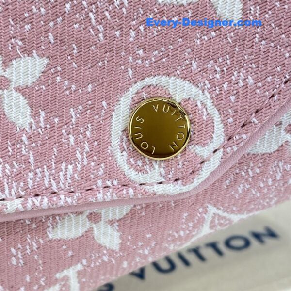 louis vuitton lv denim jacquard sarah wallet - Image 8