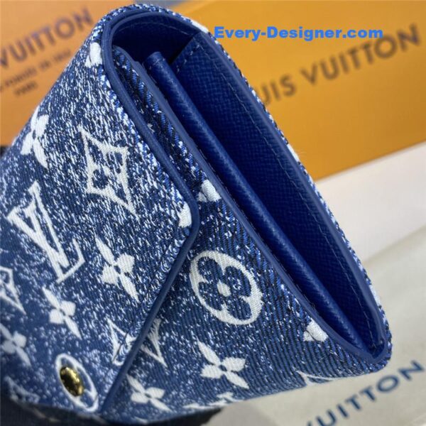 louis vuitton lv denim jacquard sarah wallet - Image 4