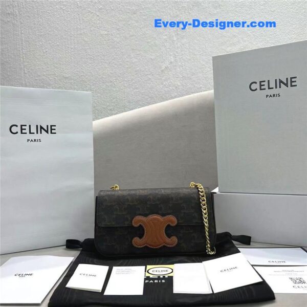 celine triomphe chain shoulder bag - Image 2