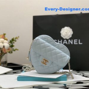 Chanel heart chain diamond bag