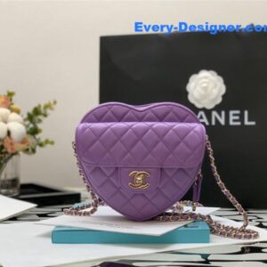 Chanel heart chain diamond bag
