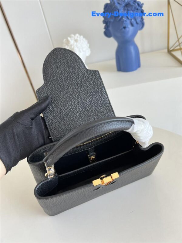 louis vuitton lv capucines small bag black - Image 4