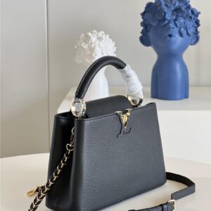 louis vuitton lv capucines small bag black