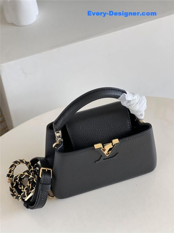 louis vuitton lv capucines mini bag black - Image 4