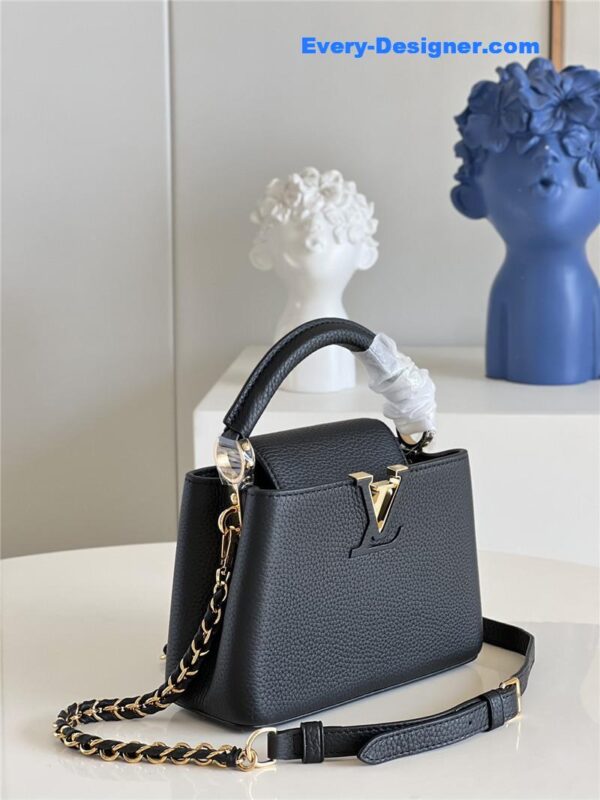 louis vuitton lv capucines mini bag black - Image 7