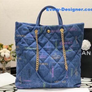 Chanel graffiti denim shopping bag