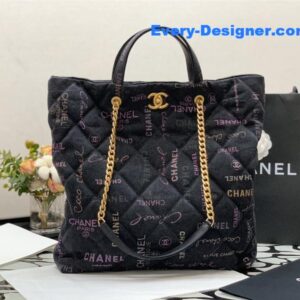 Chanel graffiti denim shopping bag