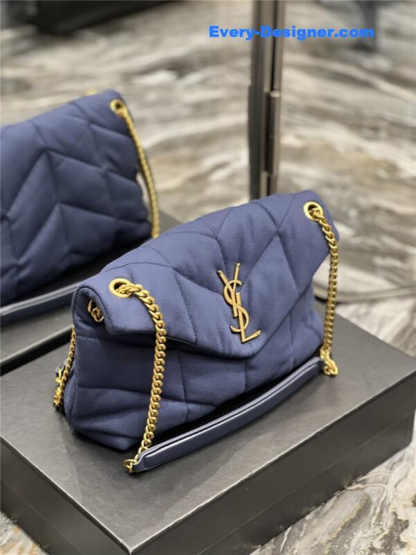ysl loulou puffer denim shoulder bag - Image 7