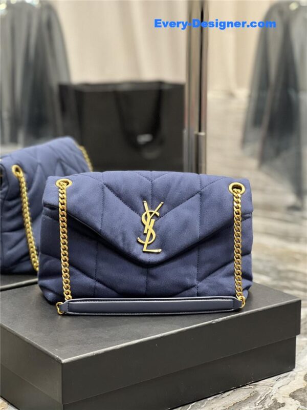 ysl loulou puffer denim shoulder bag - Image 3