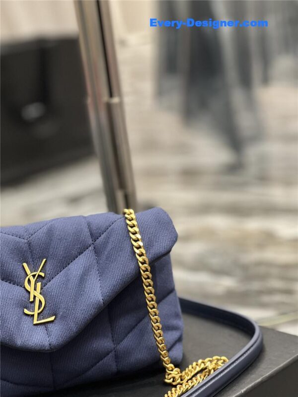 ysl loulou puffer small denim shoulder bag - Image 5