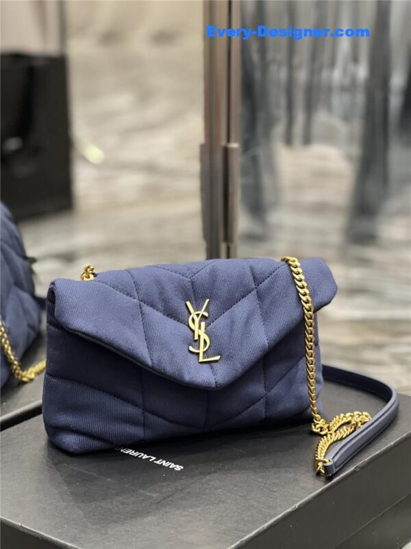 ysl loulou puffer small denim shoulder bag - Image 3