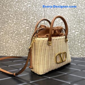 valentino vlogo signature wicker bucket bag