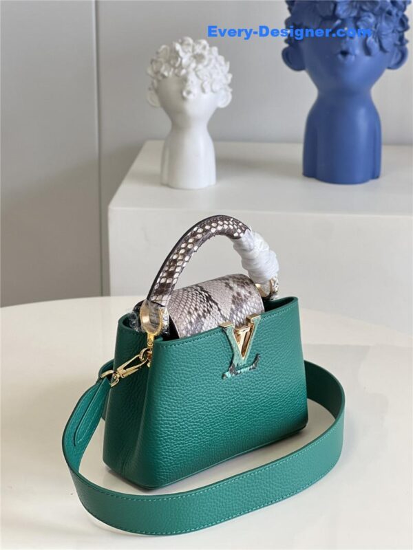 louis vuitton lv capucines mini bag green - Image 7