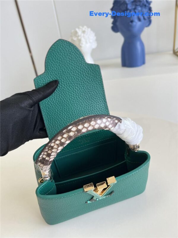 louis vuitton lv capucines mini bag green - Image 2