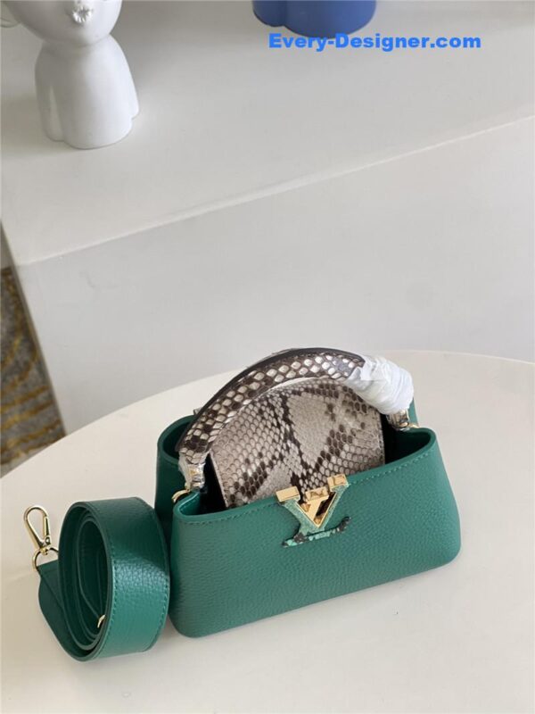 louis vuitton lv capucines mini bag green - Image 8