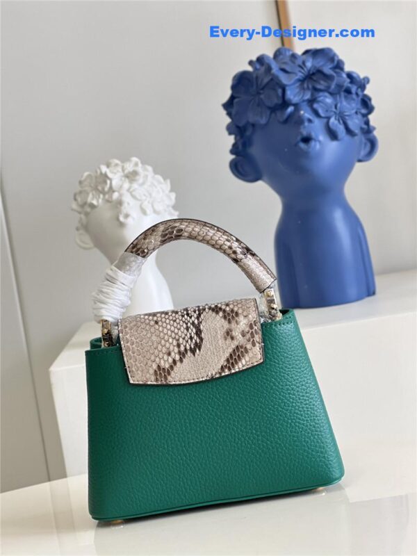 louis vuitton lv capucines mini bag green - Image 9