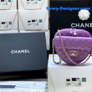 Chanel diamond heart bag purple