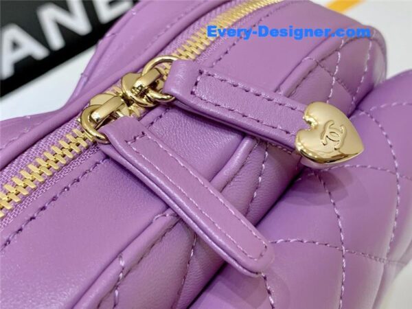 Chanel diamond heart bag purple - Image 8