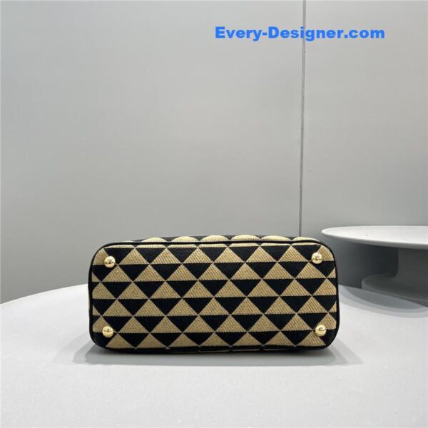 prada galeria embroidered triangle check tote bag - Image 5