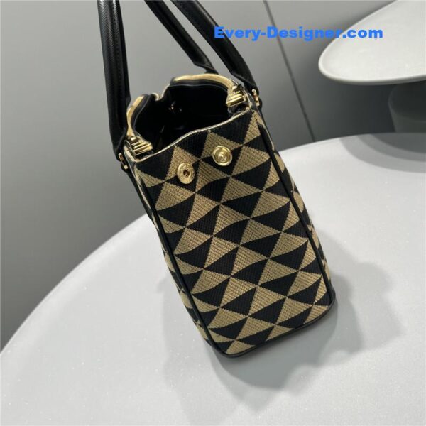 prada galeria embroidered triangle check tote bag - Image 8
