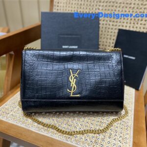 ysl kate crocodile embossed leather bag