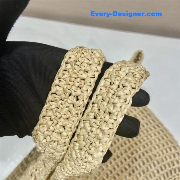 prada beige raffia beach tote bag - Image 5