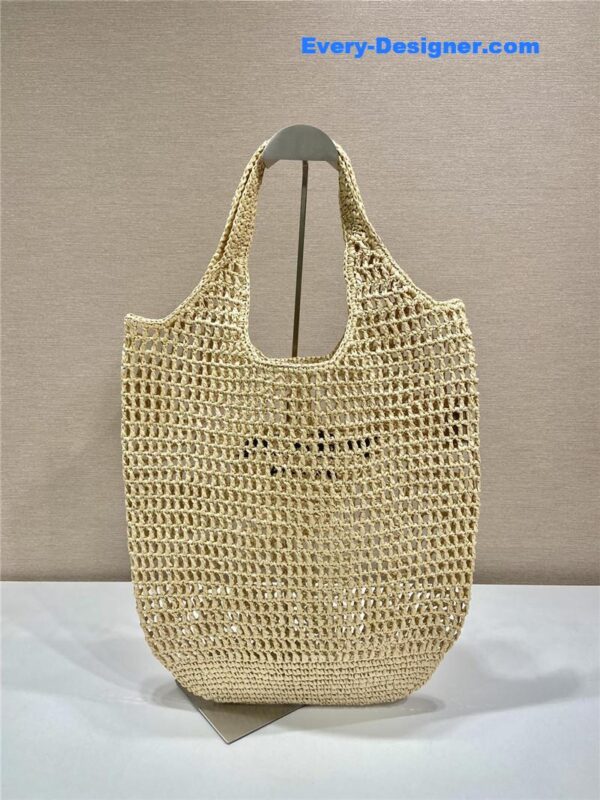 prada beige raffia beach tote bag - Image 6
