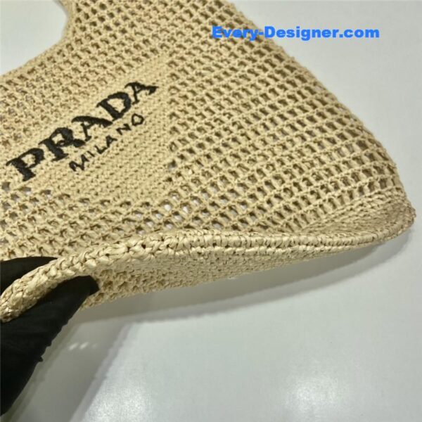 prada beige raffia beach tote bag - Image 7