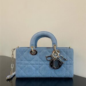 dior lady d-joy bag denim blue