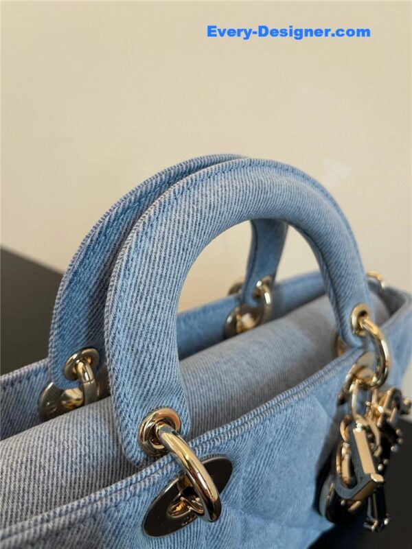 dior lady d-joy bag denim blue - Image 4