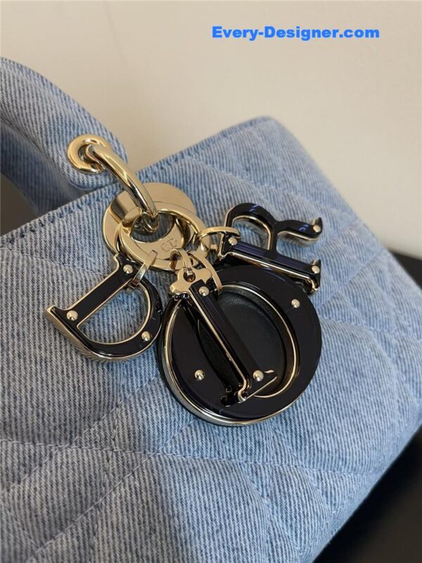 dior lady d-joy bag denim blue - Image 5