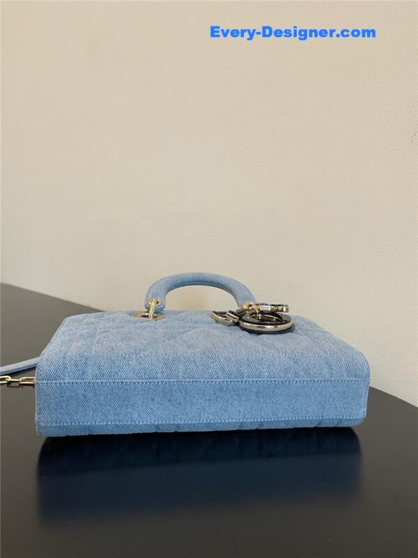 dior lady d-joy bag denim blue - Image 6
