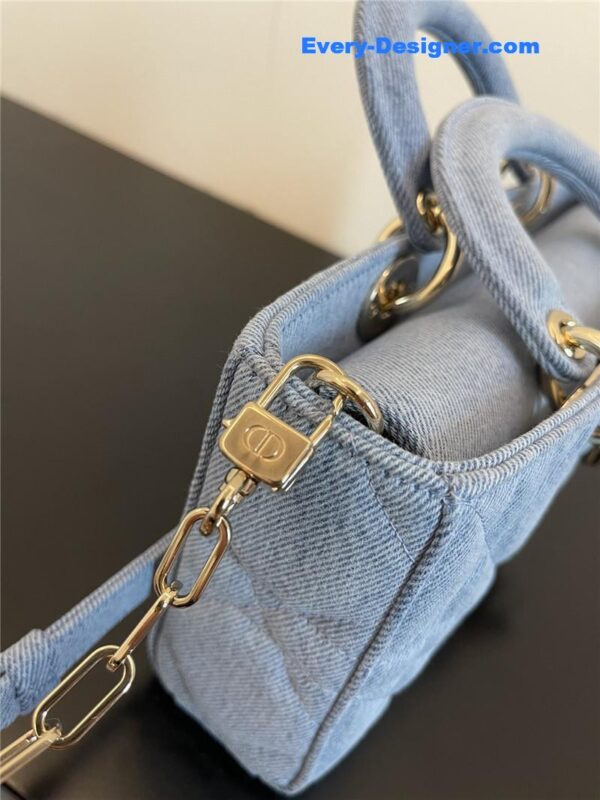 dior lady d-joy bag denim blue - Image 7
