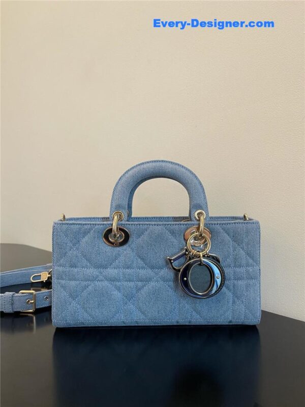 dior lady d-joy bag denim blue - Image 9