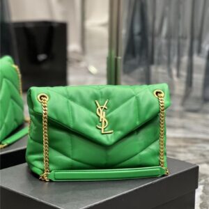 ysl loulou puffer green sheepskin bag