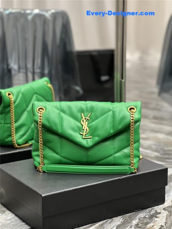 ysl loulou puffer green sheepskin bag - Image 9