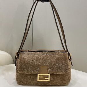 fendi lambswool baguette bag