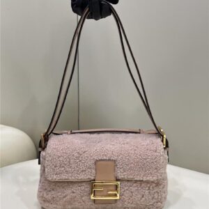 fendi lambswool baguette bag