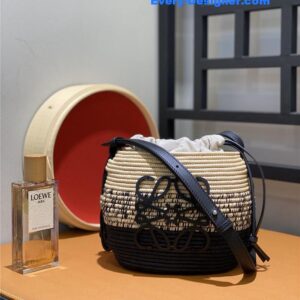 loewe woven straw basket bag