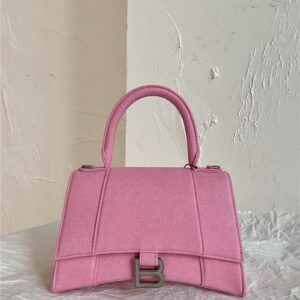 balenciaga denim hourglass bag pink