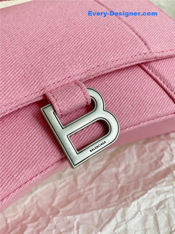 balenciaga denim hourglass bag pink - Image 6