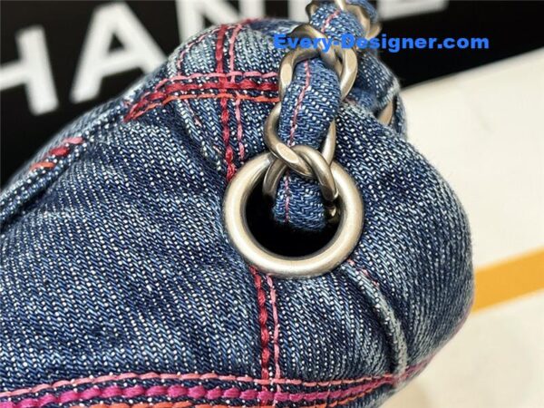 Chanel coco beach denim mini saddle bag - Image 3