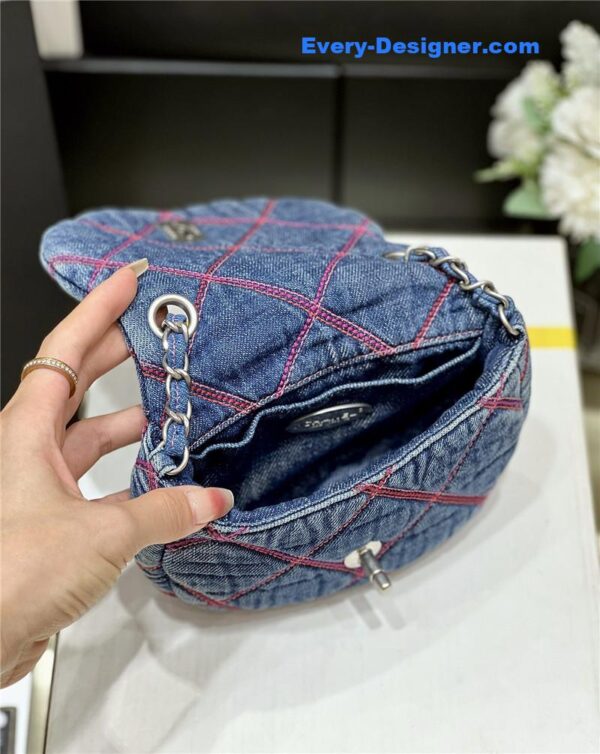 Chanel coco beach denim mini saddle bag - Image 5