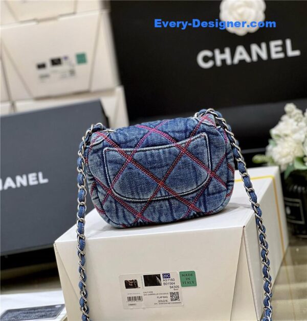Chanel coco beach denim mini saddle bag - Image 6