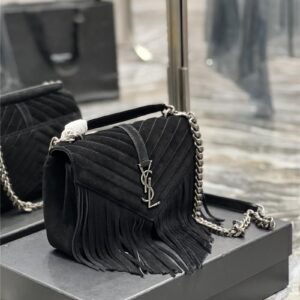 ysl medium college fringed tote bag
