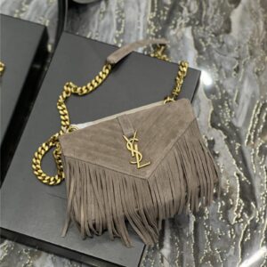 ysl medium college fringed tote bag