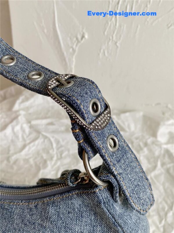 balenciaga le cagole denim motorcycle bag - Image 6