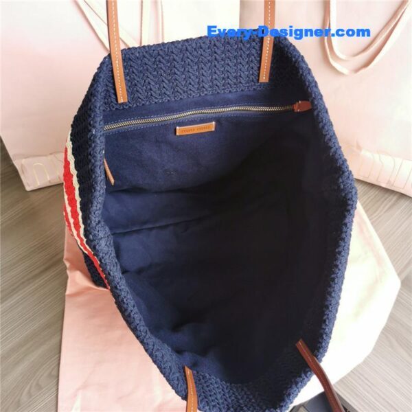 miumiu straw woven cotton tote bag - Image 7