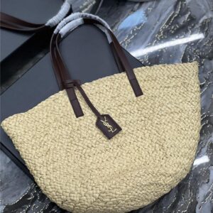 ysl panier raffia tote bag