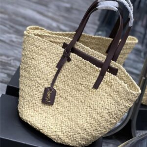 ysl panier raffia tote bag